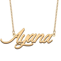 ayana name necklace for women stainless steel jewelry 18k gold plated nameplate pendant femme mother girlfriend gift
