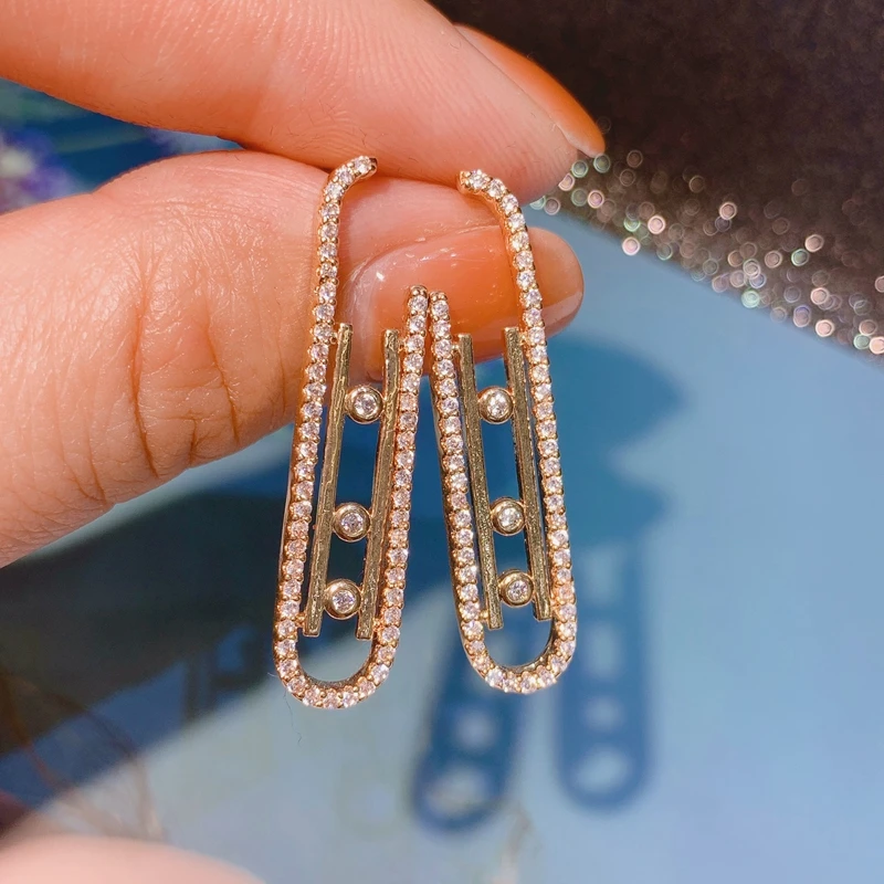 

Серьги с тремя бусинами из циркония S925, большие серьги с активным цирконием, женские роскошные брендовые ювелирные украшения, черные серьги