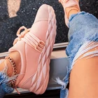 Модные кроссовки; Женская спортивная обувь на плоской платформе; Женская Повседневная дышащая Вулканизированная Обувь На Шнуровке; Большие размеры