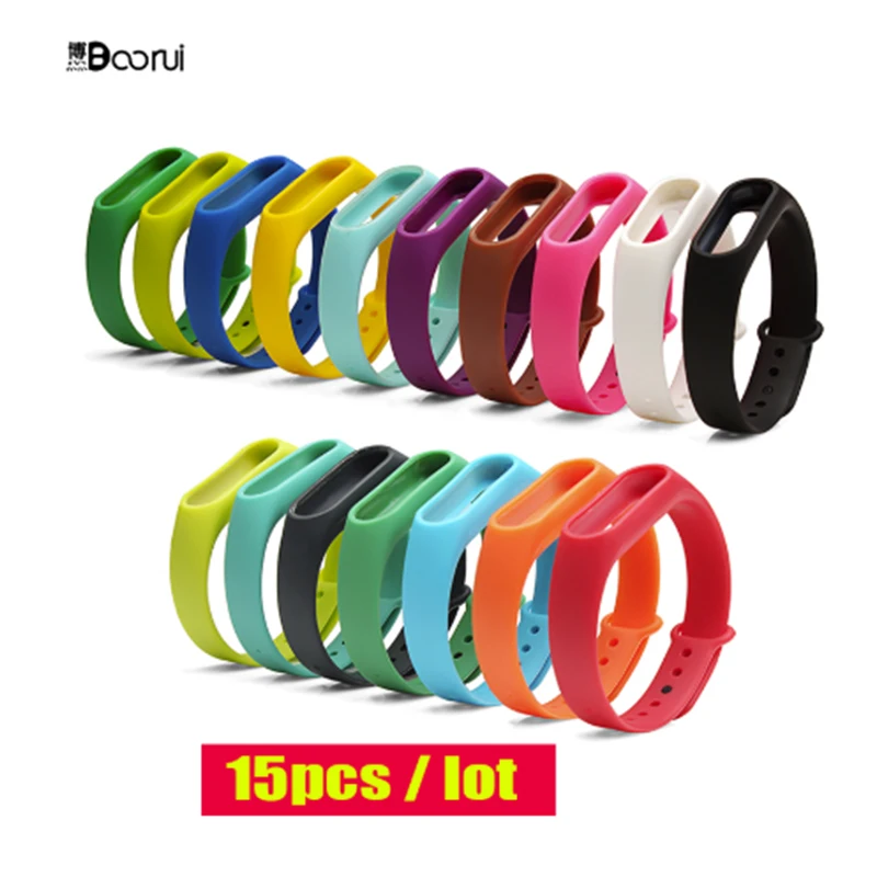 15 шт./лот BOORUI оптовая продажа Miband 2 ремешок correa для xiaomi mi2 смарт браслет pulsera