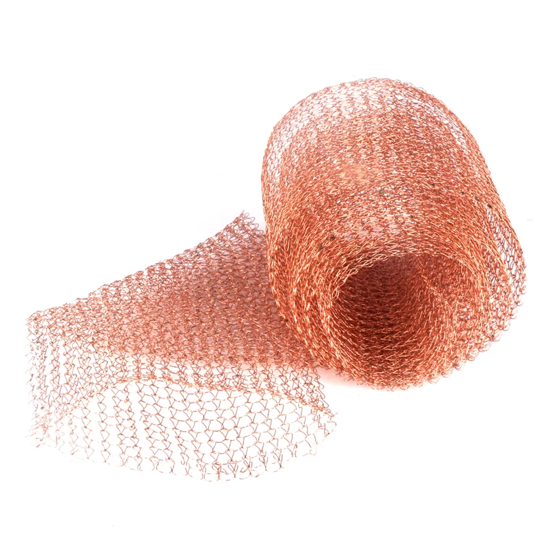 Фильтрующая сетка медная для дистилляции гофрированная шириной 100 мм рефлюкса