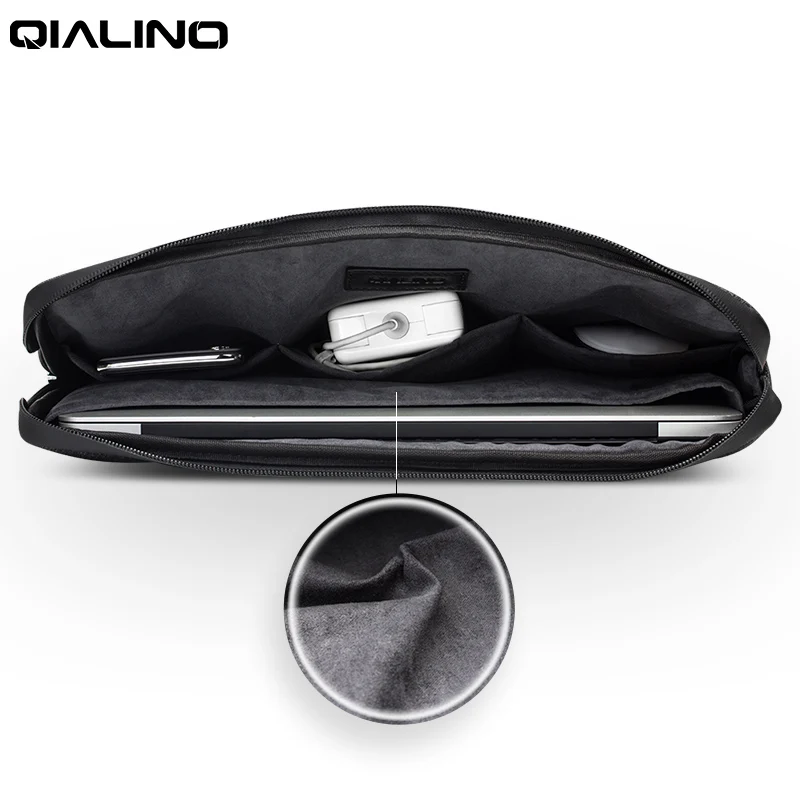 qialino waterproof polyester sleeve pouch bags 14 inch for macbook air 13 pro 15 laptop bag for xiaomi asus lenovo notebook case free global shipping