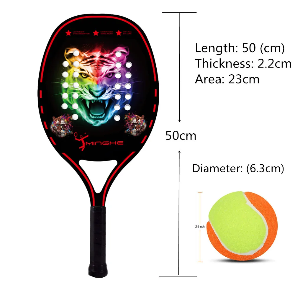 The latest color beach tennis racket carbon fiber EVA foam core lightweight simple 6in1 | Спорт и развлечения