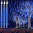 Светильник ственская светодиодная гирлянда для метеоритного душа, праздничная гирлянда, уличная Водонепроницаемая гирлянда для уличного декора