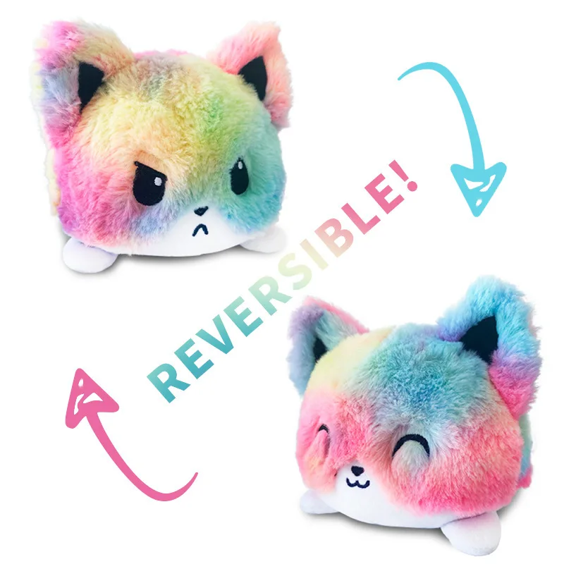

Flip Doll Double Face Expression Flip Animal Cartoon Doll Action Figure Plush Children's Toy