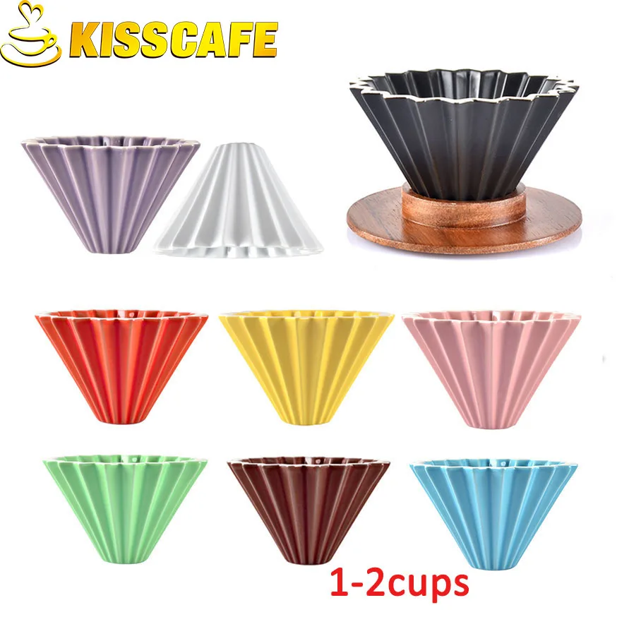 Цветы Керамика Кофе эспрессо фильтр чашки и рисунком в виде птичек оригами