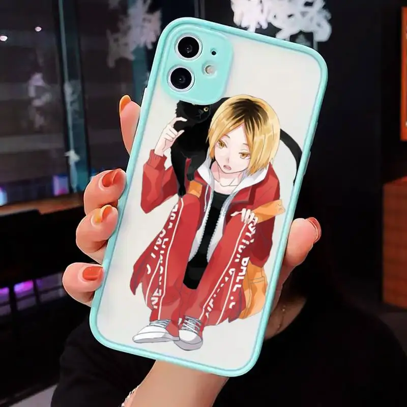 

Kenma Kozume Haikyuu!! Phone Case Clear Funda matte transparent For blue iPhone 7 8 x xs xr 11 12 pro plus max mini