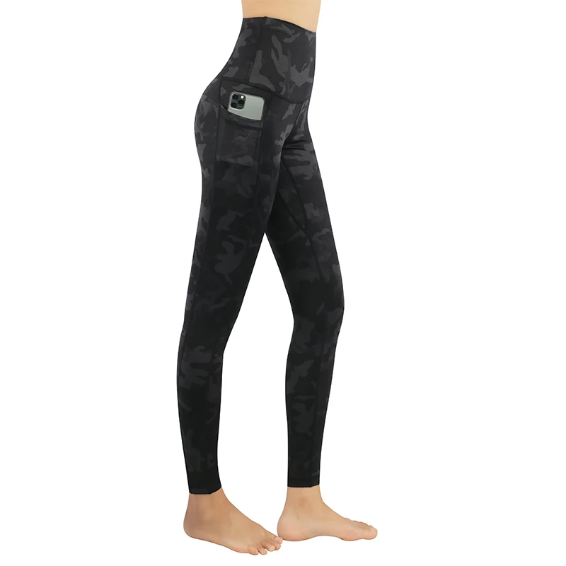 

Buepeara Womens High Waist Yoga Pants Camouflage side pockets Gym Leggings Running Workout Non See-Through Leggings