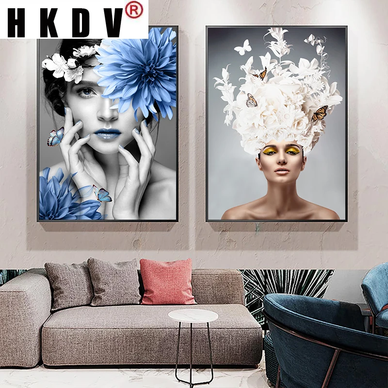 HKDV Canvas Painting Scandinavian Flower Woman Wall Art Print Abstract Poster Decoration Picture Nordic Modern Living Room Decor
HKDV Canvas Painting Scandinavian Flower Woman Wall Art Print Abstract Poster Decoration Picture Nordic Modern Living Room Decor