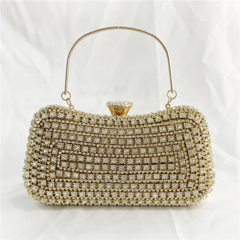 Metal Diamond Clutch Bags Ladies Wallet Luxury Evening Bags Wedding Party Prom Purses and Handbags Women Chains Shoulder Bag