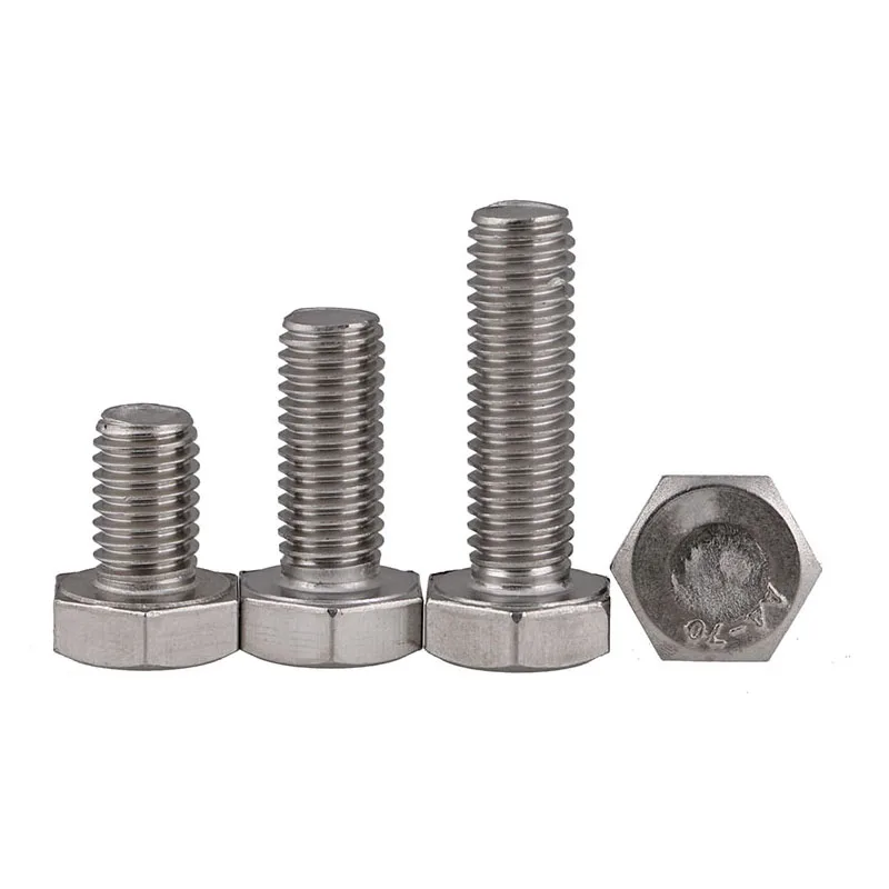 20pcs Full Thread Hex Bolts M3 M4 M5 Hexagon Head Screws A4 Stainless Steel Fastener | Обустройство дома