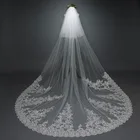Фата невесты Корейский Новый большой хвост свадебное платье кружевная с блестками Длинные свадебные аксессуары для волос