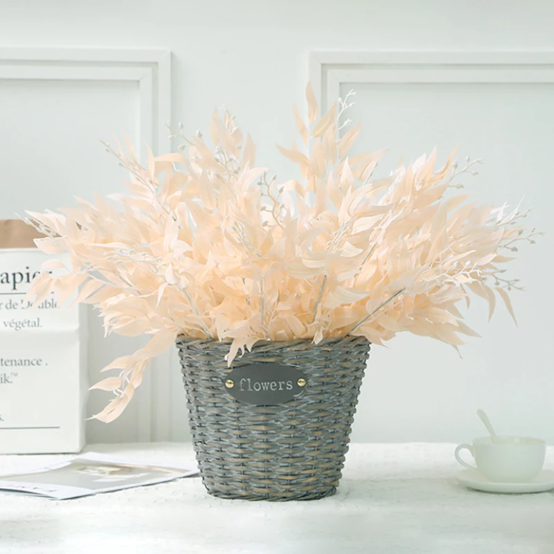 5 вилок с листьями ивы искусственные цветы зеленые листья домашняя спальня