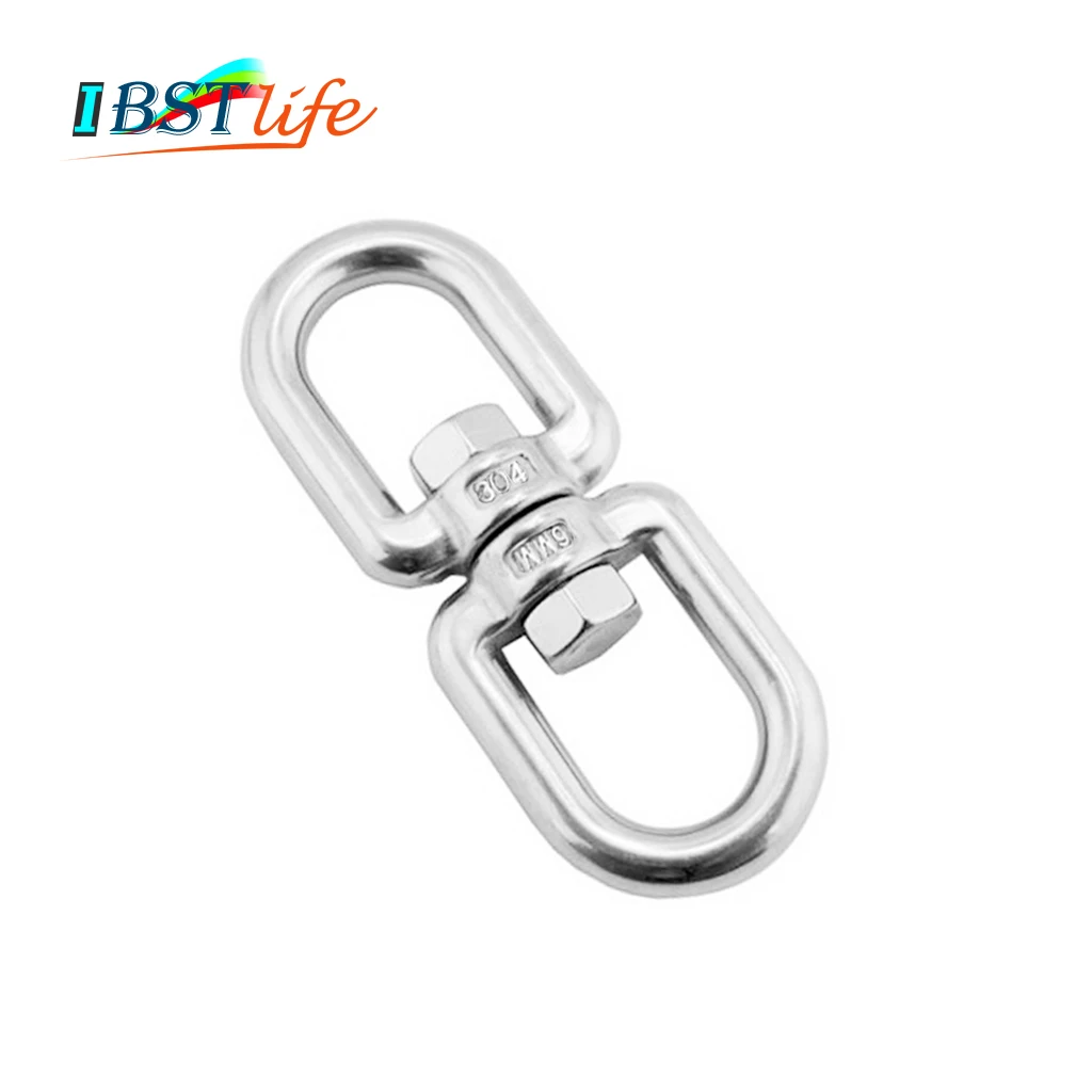 

6mm Climing Accessory Stainless Steel Rotation Quick Hook Buckles for Outdoor Rock Climbing Hiking Equipment Rotating Carabiner