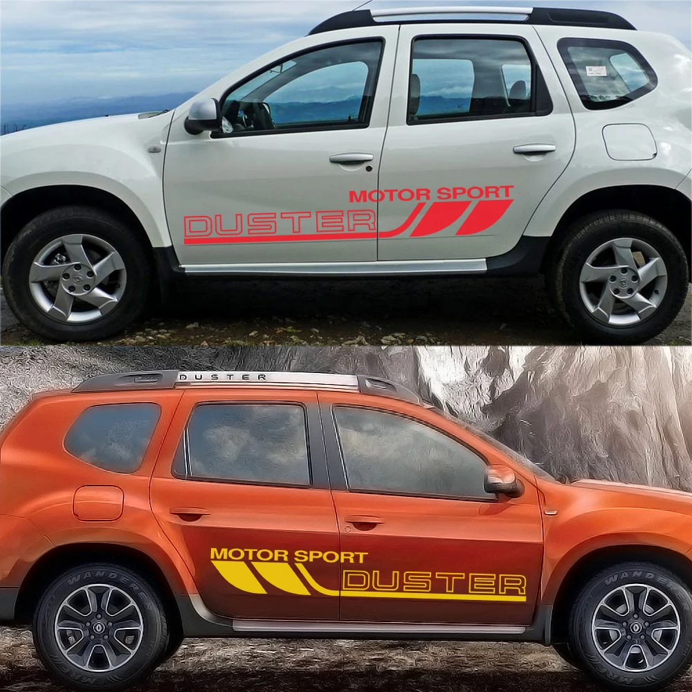 

2 шт., виниловые наклейки на дверь автомобиля для Renault Dacia Duster