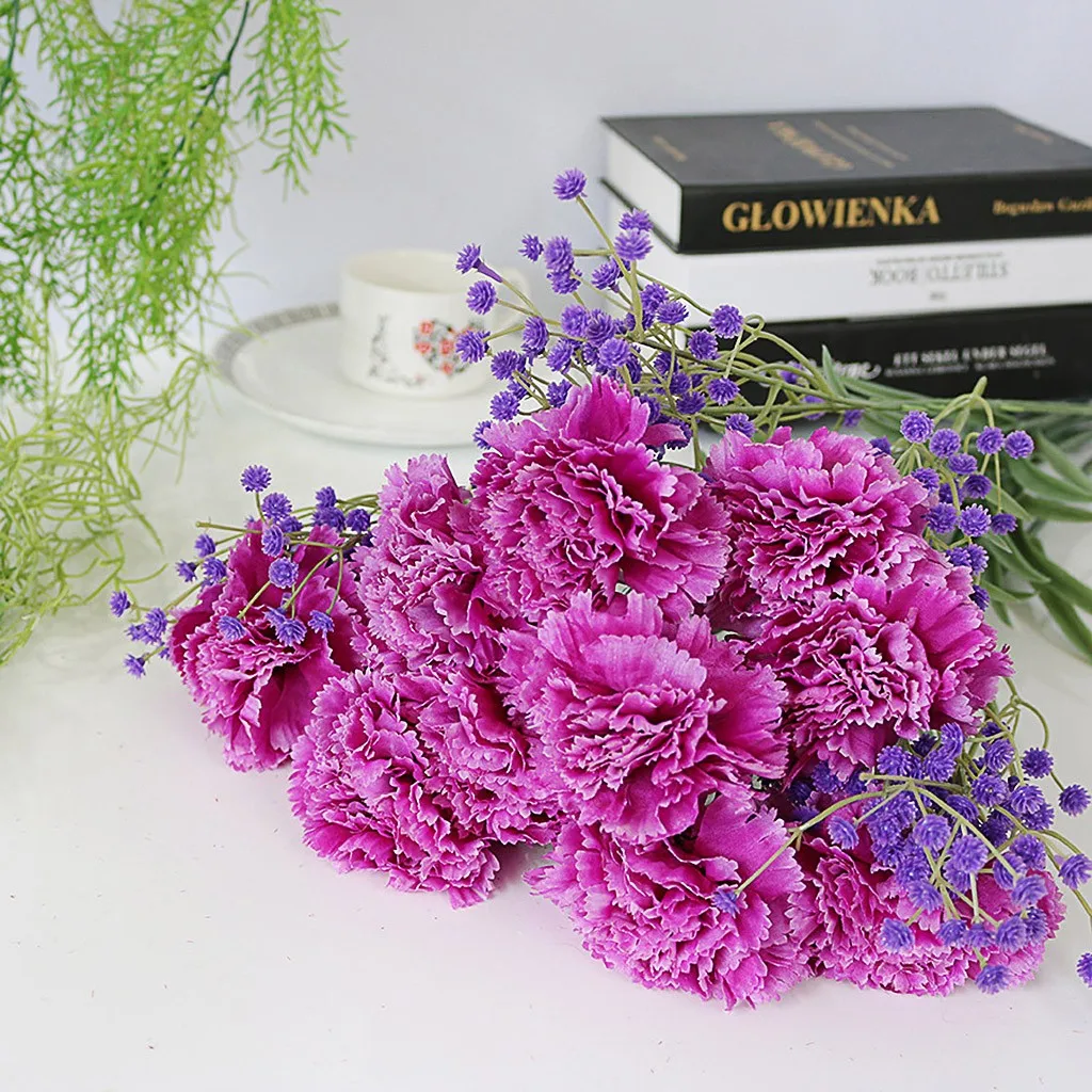 Искусственные гвоздики Шелковый цветок Свадебная Гортензия дом Матери/День