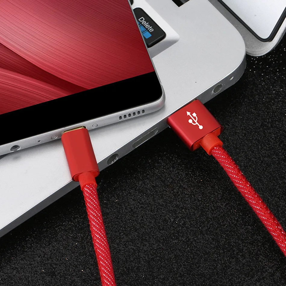 Микро кабель в джинсовой оплетке с разъемом типа C USB для зарядки шнур Samsung S8 Xiaomi