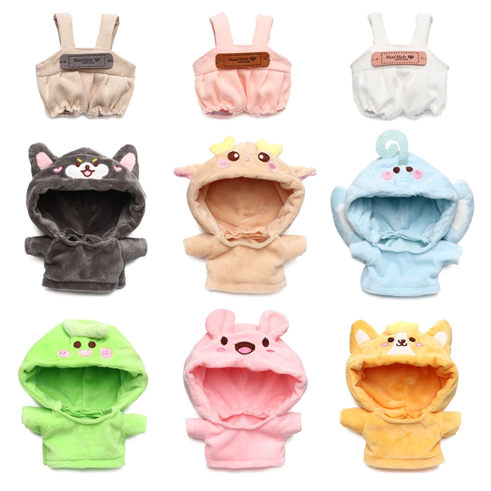 

Cute Cartoon Plush Doll Hoodie Overalls Pants Shorts Jeans Hairball Knited Miniature Shoes For 20CM Doll Clothes Accessories Toy