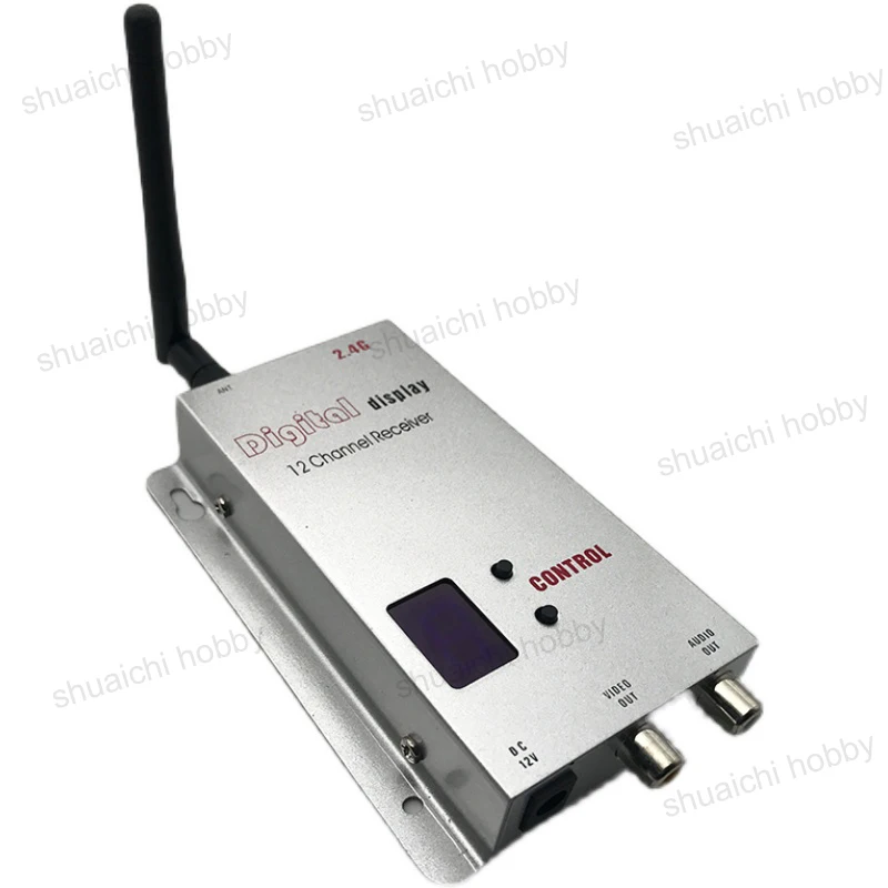 

2.4G 200MW Wireless Audio Video Transmitter Image Transmission 12 Channel Receiver Digital Display DC 12V for RC FPV Drone