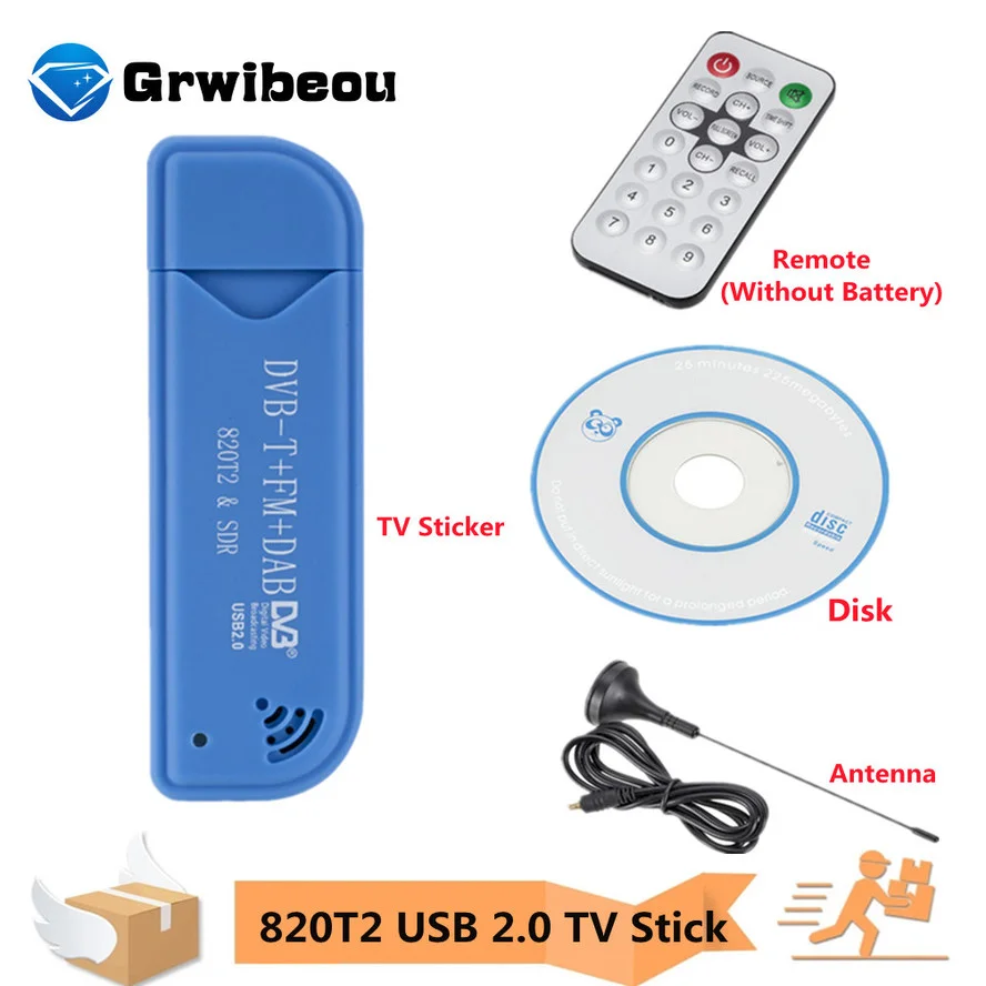 Портативная ТВ флешка 820T2 цифровой USB 2 0 DVB T + DAB FM RTL2832U Поддержка SDR тюнера ресивера