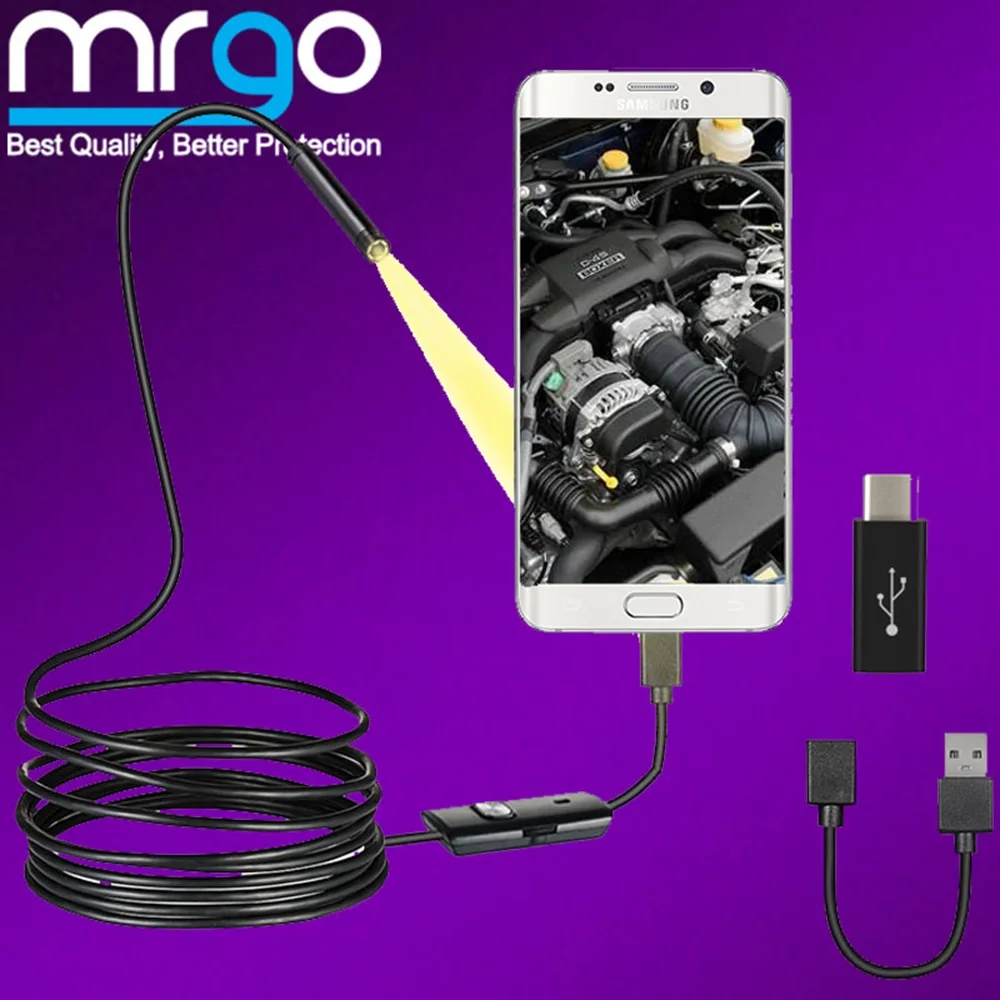 Эндоскоп водонепроницаемый 7 мм 5 Micro USB Смартфон Android|Камеры видеонаблюдения| |