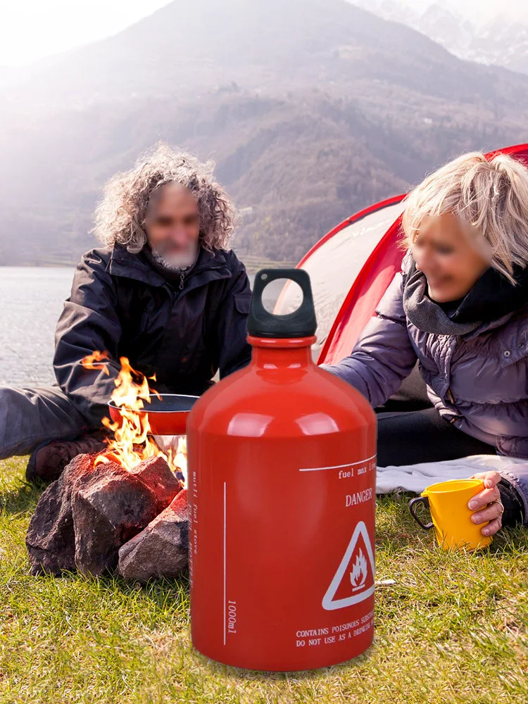 

Lightweight 1000ml Aluminum Alcohol Fuel Bottle Alcohol Petrol Kerosene Storage Gas Fuel Can Empty Bottle Outdoor Camping Stove