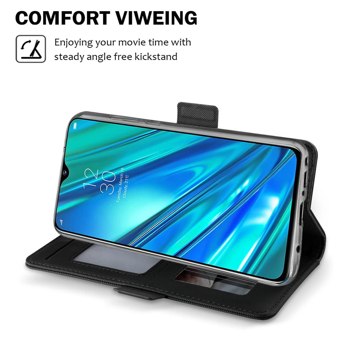 Для Oppo Reno 2 Ace Realme XT чехол кожаный бумажник откидная подставка зеркальная крышка