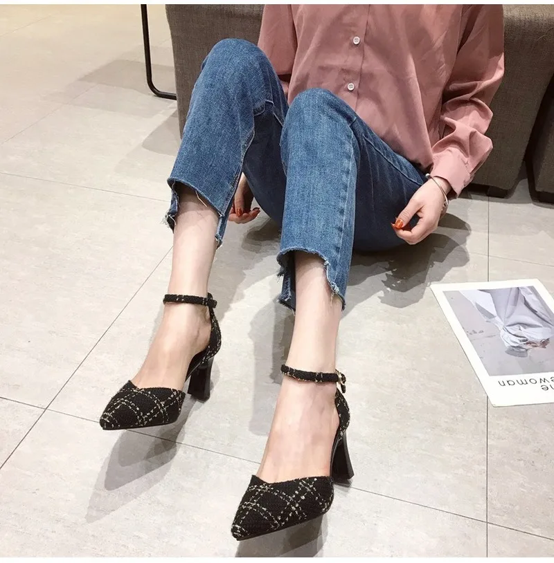 Новинка 2020 года Модные туфли на высоком каблуке с красной подошвой Офисные