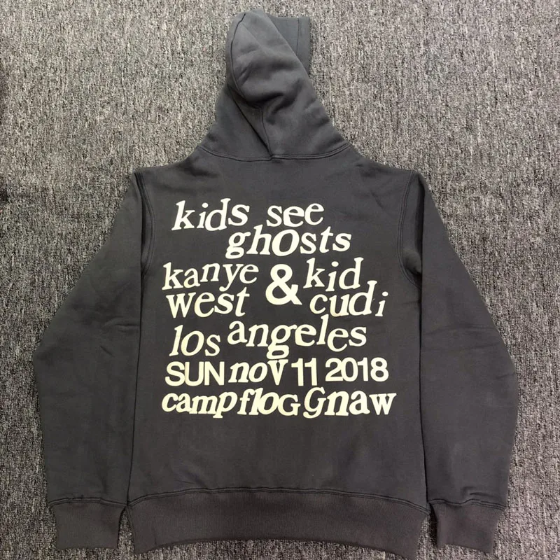 Толстовки Kanye West & Kids с надписью See Ghost для мужчин и женщин свитшоты капюшоном