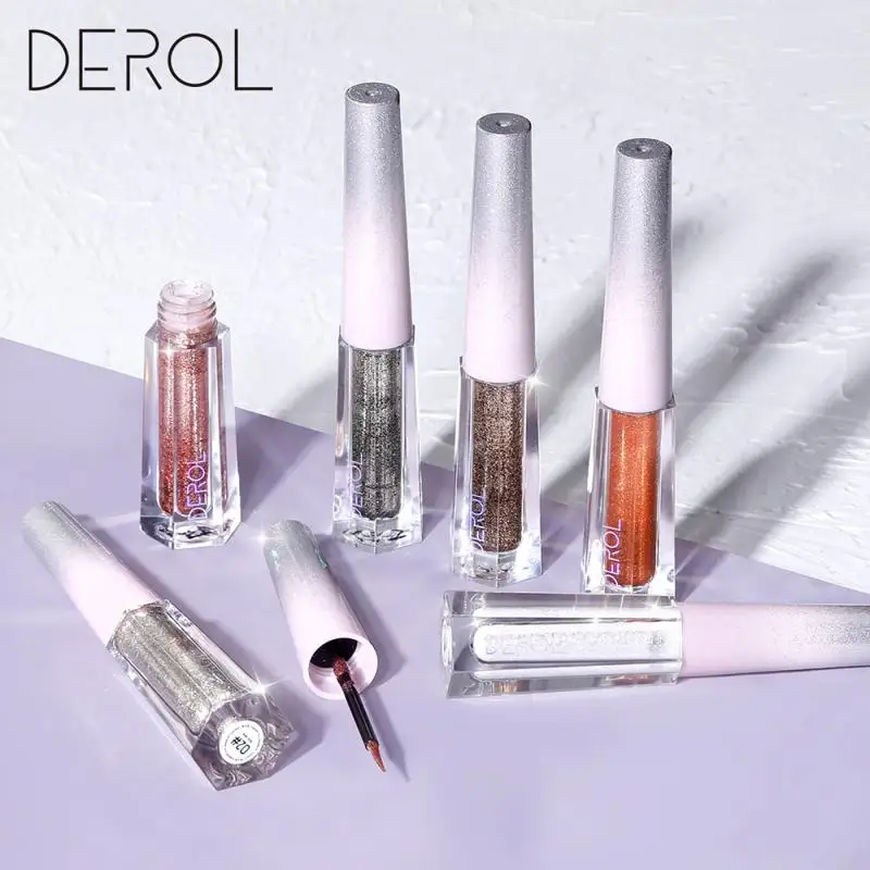 

DEROL Shiny Eyeshadow Liquid 6 Colors Pearlescent Sequin Liquid Eye Shadow Smooth Long-lasting Waterproof Eye Makeup TSLM2