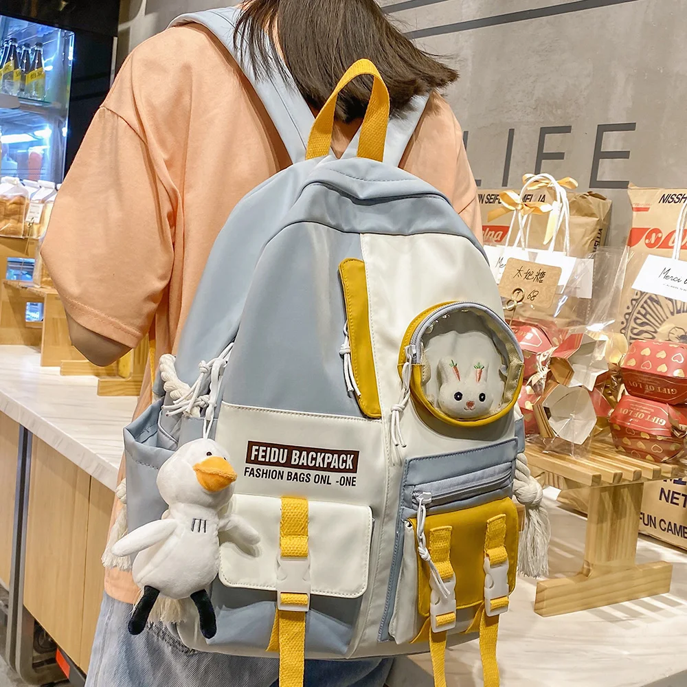 

Female Harajuku Bag Kawaii Girl College Student Backpack Waterproof Fashion Ladies School Bag Book Women Cute Backpack New 2021
