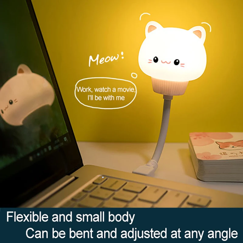 

Remote Control LED Lights Bedroom Bedside Lamp Night Rise Lactation Table Lamps Cartoon Animal Kawaii Home Decor USB Night Light