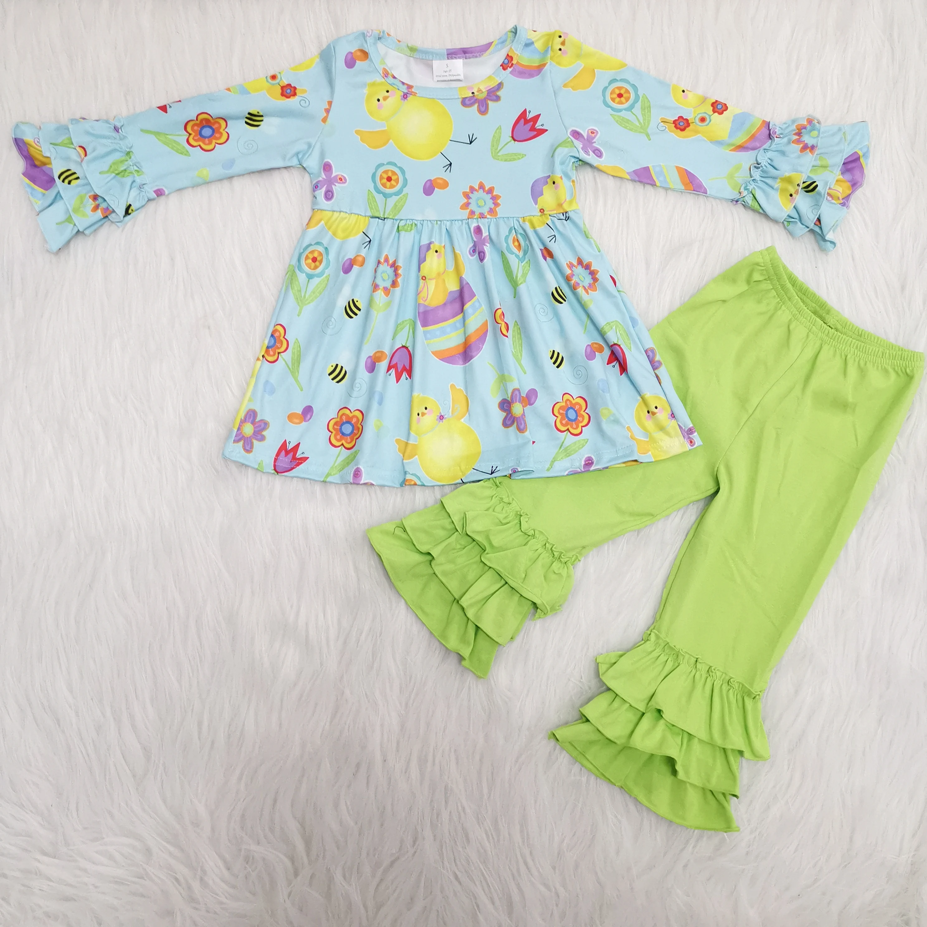 

Cute boutique long sleeve Easter outfit for girls clothing sets