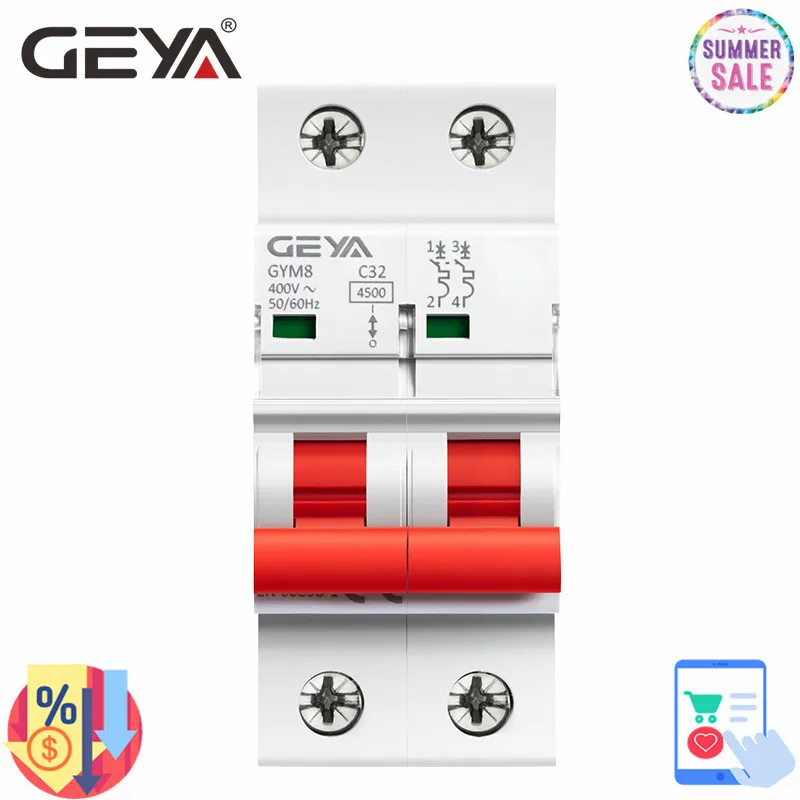 Бесплатная доставка автоматические выключатели GEYA 2P 6A 10A 16A 20A 25A 32A 40A 50A 63A MCB