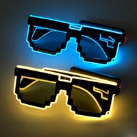 glow sunglasses el wire 8 bit glasses led flashing glasses glowing fashion luminous bright light festival party