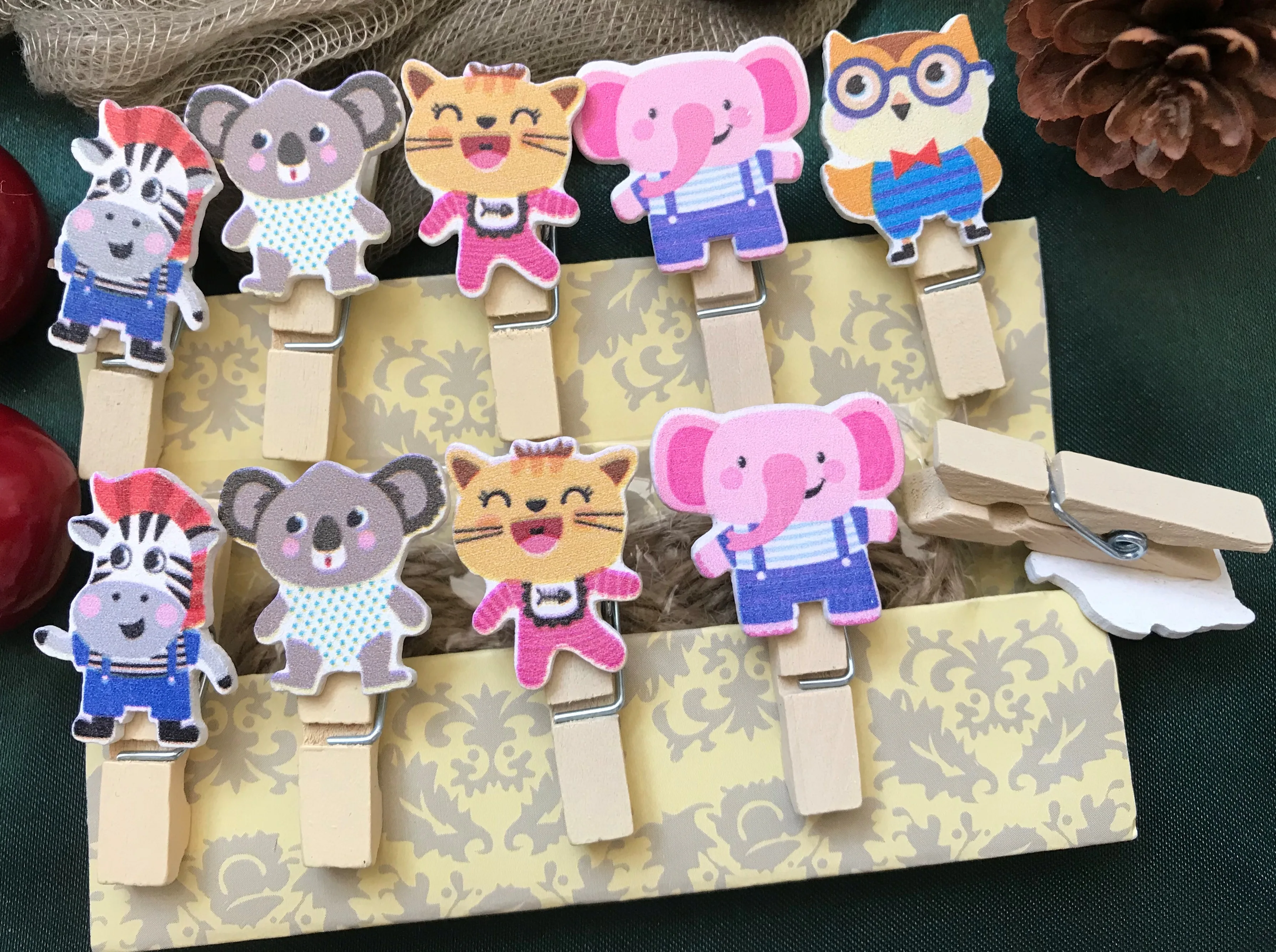 10 шт. Деревянные Прищепки для фотографий прищепки маленьких животных | Дом и сад