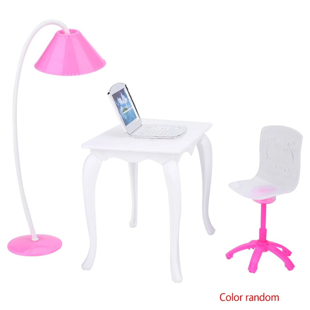 Новый кукольный игровой домик миниатюрная мебель офисная настольная лампа стул