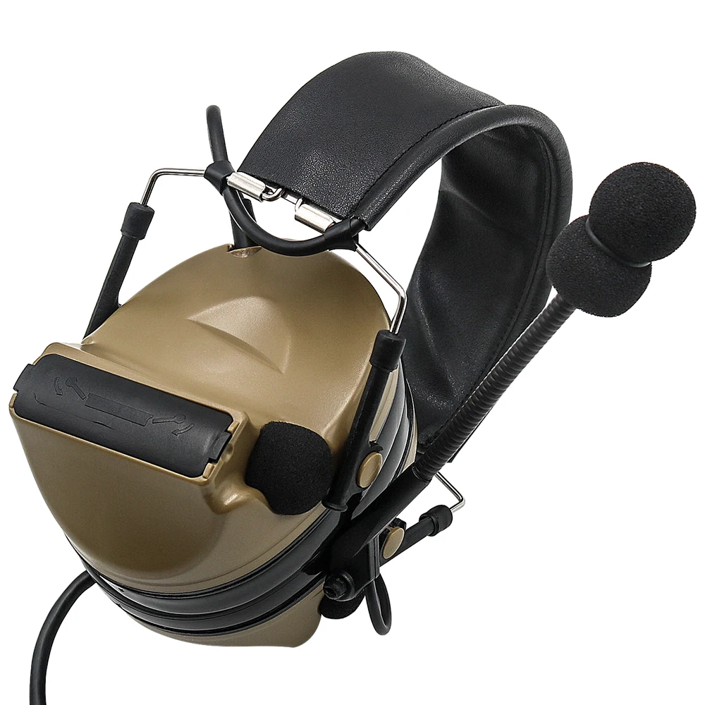 Tactical Hunting Headset COMTAC II Outdoor Hearing Protection Noise Reduction Pickue Electronic Shooting Tactical Headset DE