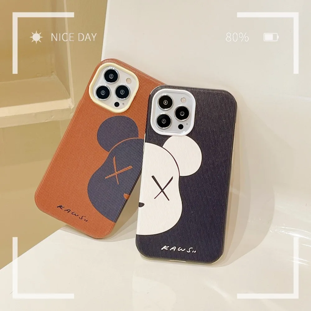 

Black and White Cartoon Bear Case For iphone 11promax 7 8 7Plus 11 12 13promax 12Pro X XS XSMAX XR Fall proof soft shell