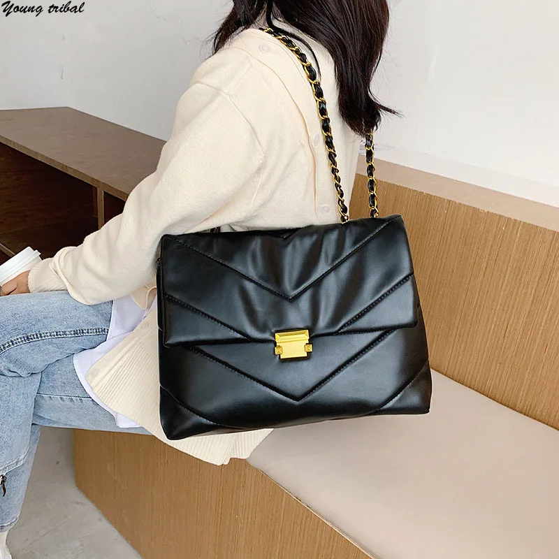 

Shoulder Bags for Women 2020 Baguette New Pu Leather Chains Messenger Bag Designer Famous Brand Cross Body Bags Sac A Main Femme