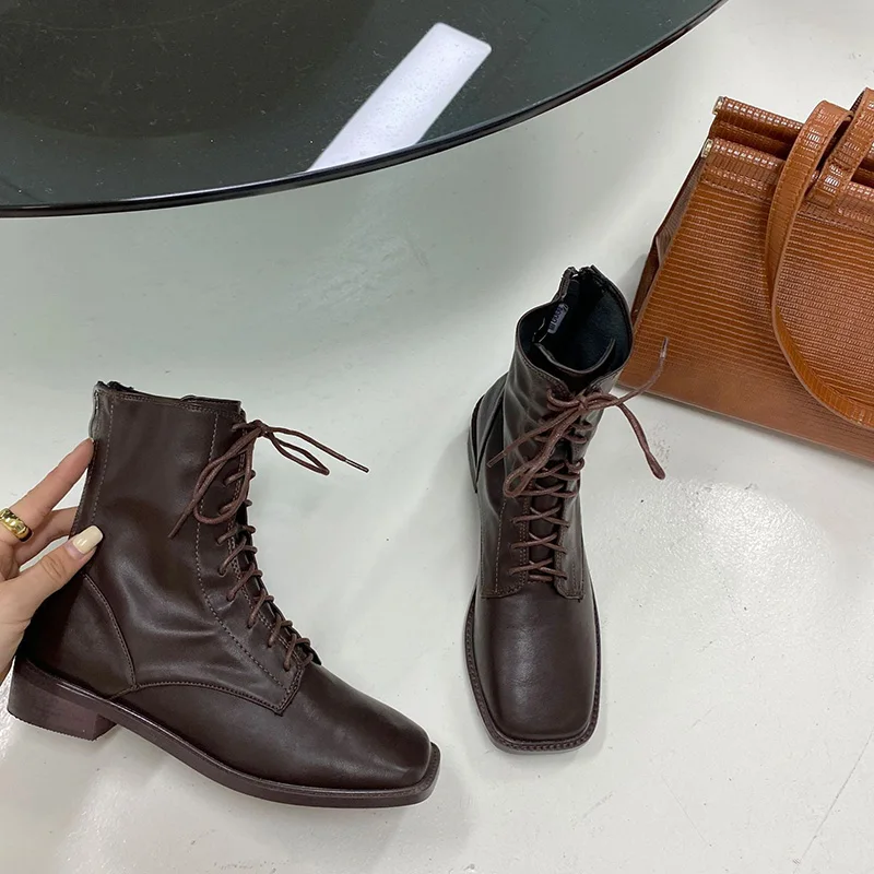 

2020 Fashion Leather Shoes Women Boots Elegant Ladies Party Shoes Brand Women Ankle Boots A2915