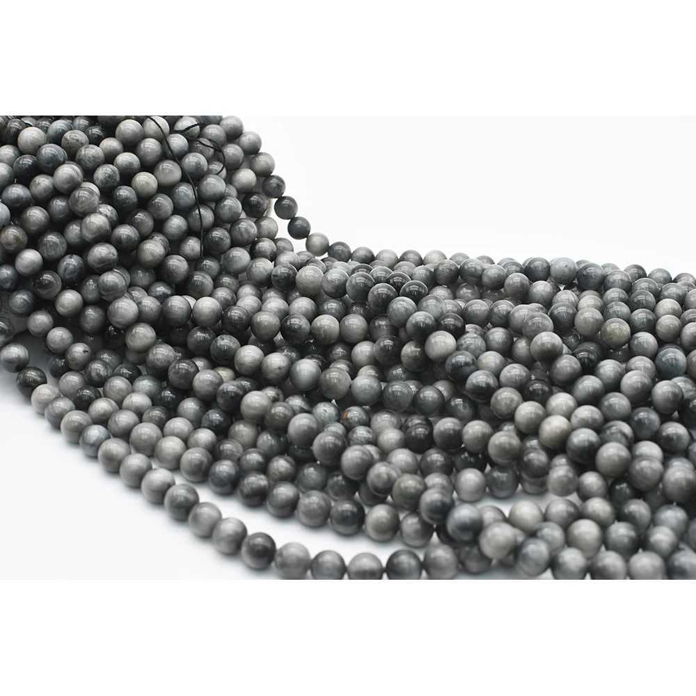 

6-10mm AA Natural Smooth hawks eye round Stone Beads For DIY necklace bracelet jewelry making 15 "free delivery