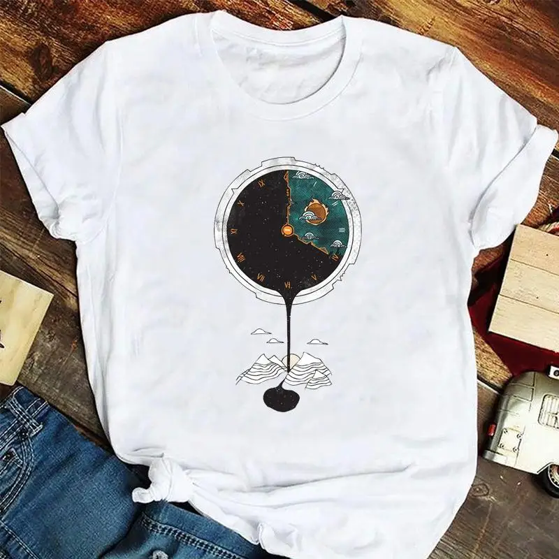 

Футболка женская с коротким рукавом, модная Акварельная рубашка в стиле 90-х, топ с графическим принтом, одежда для девушек