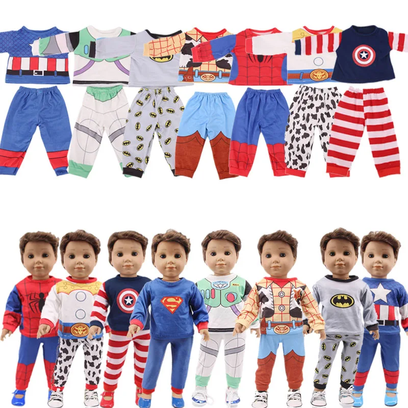 

8 Styles Star Stripe Long Sleeve T-Shirt Set Fit 43 Cm Reborn Baby And 18 Inch American Doll Clothes Accessories, Gift For Girl