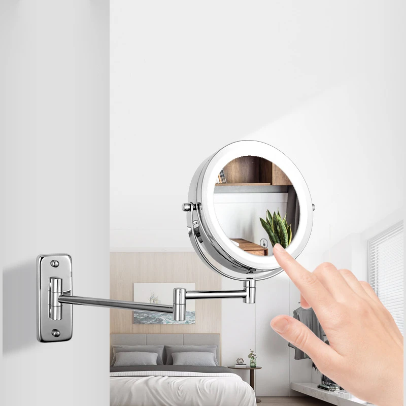 Выдвижное настенное зеркало с увеличением 7 дюймов и 3х светодиодный |