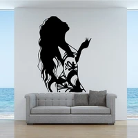 long hair woman design home decor wall stickers for kids room living room self adhesive wallpaper home decoration accessories