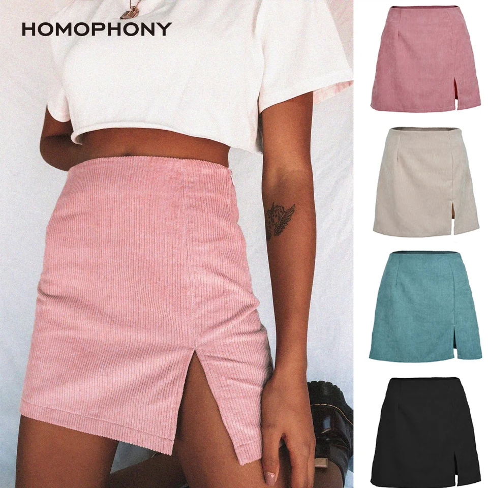 Homophony юбка трапециевидной формы Женская мини ярких цветов милые и сексуальные