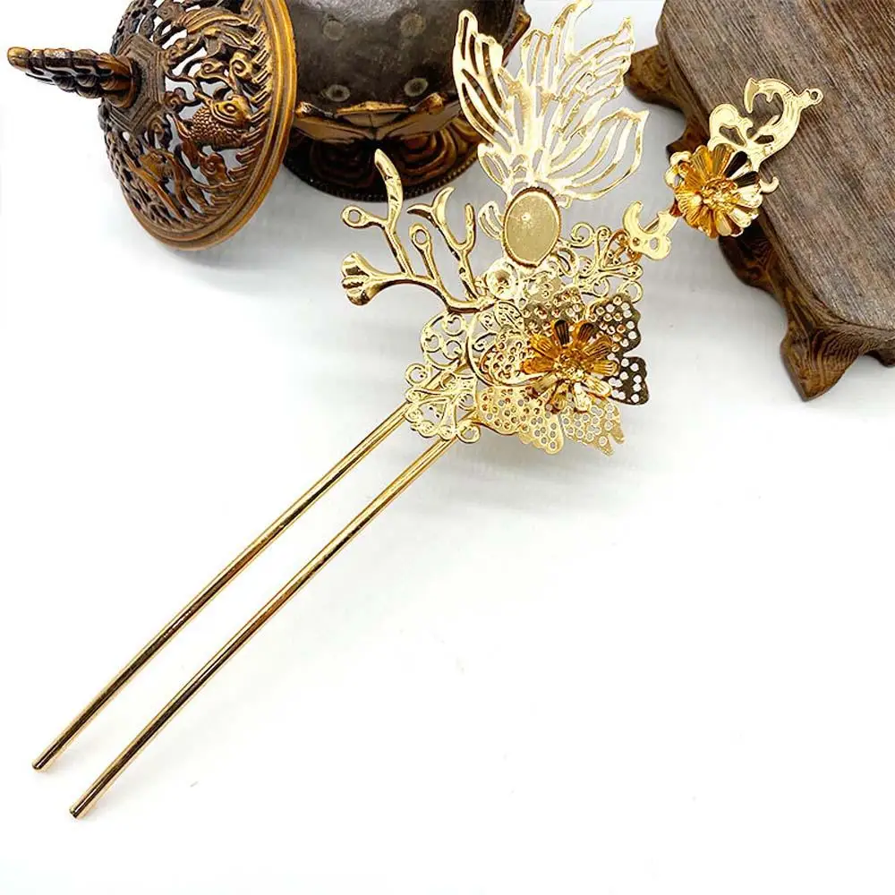 Китайские традиционные винтажные металлические заколки для волос u образная