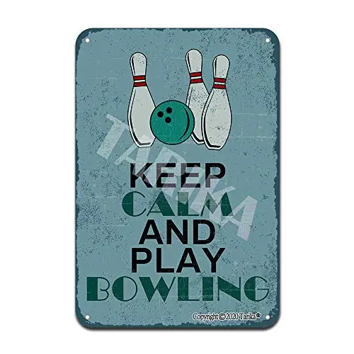 

Keep Calm and Play Bowling Iron Poster Painting Tin Sign Vintage Wall Decor for Cafe Bar Pub Home Beer Decoration Crafts
