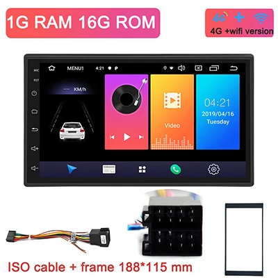 ISO cable -4G Android 9,0 2 Din Автомобильный Радио Мультимедиа Видео плеер Универсальный Авто Стерео gps для мазида Лада Ниссан Хундай Киа тоята CR-V - Цвет: ISO cable -4G